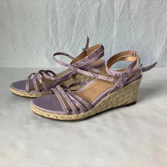 Vionic Pastel Lilac Ayda Espadrille Wedge Sandal Size 9M - Picture 6 of 9